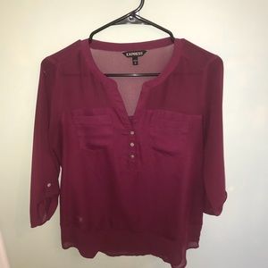 3/4 maroon blouse